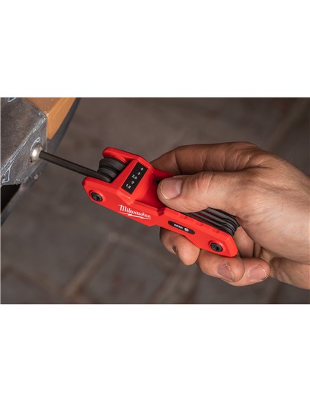 Set pliabil imbusuri - Milwaukee - Metric Folding Hex Key Set - 8 buc - cod 4932480978