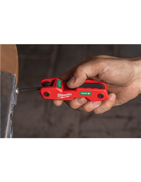 Set pliabil imbusuri Torx - Milwaukee - Folding Torx Key Set - 8 buc - cod 4932480979