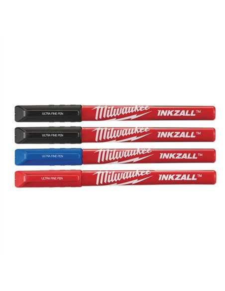 Marker cu varf fin INKZALL - Milwaukee - Inkzall Fine Tip Colour Pens - 4 buc - cod 48223165