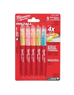 Evidentiatoare INKZALL - Milwaukee - INKZALL Highlighters Coloured - 5 buc - cod 48223206