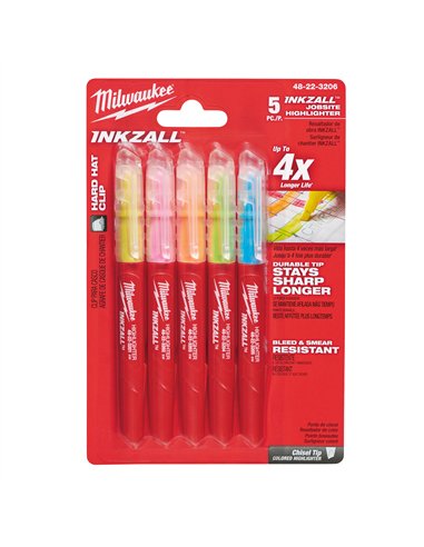 Evidentiatoare INKZALL - Milwaukee - INKZALL Highlighters Coloured - 5 buc - cod 48223206