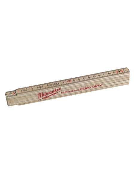 Metru de tamplarie subtire, din lemn - Milwaukee - Slim Wood Folding Rule 2m - cod 4932459303