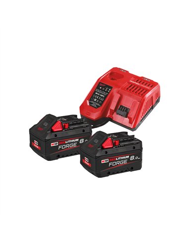 Set de acumulatori si incarcator M18 FORGE - Milwaukee - M18 FORGENRG-802 - cod 4933498612