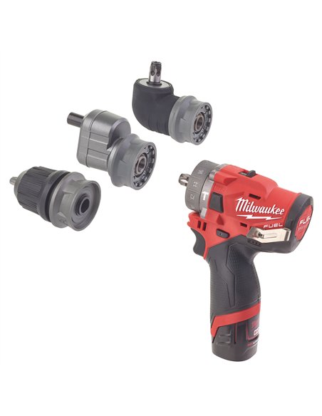 Masina de gaurit M12 Fuel, subcompacta, cu percutie si mandrina detasabila - Milwaukee - M12 FpdxKit-202X - cod 4933464138