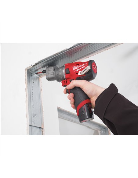 Masina de gaurit M12 Fuel, subcompacta, cu percutie si mandrina detasabila - Milwaukee - M12 FpdxKit-202X - cod 4933464138