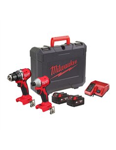 Set scule compacte, cu motor fara perii M18 - Milwaukee - M18 BLCPP2B-402C - cod 4933492836