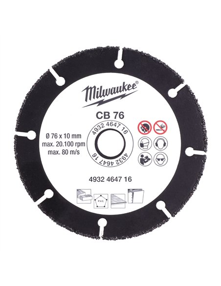Panze abrazive din carbura 76 mm - Milwaukee - CB 76 mm - 1 buc - cod 4932464716