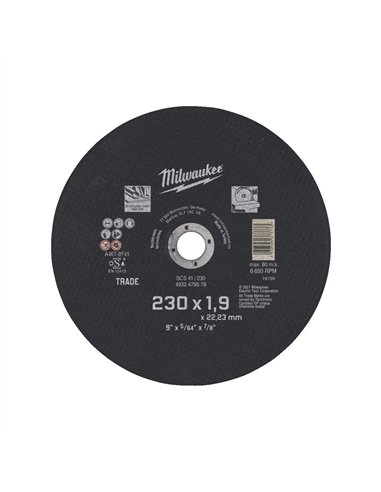 Disc debitare SCS 230X1,9 - Milwaukee - cod 4932479579