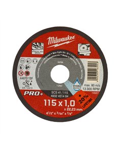 Discuri subtiri PRO+ pentru debitare metal - Milwaukee - SCS 41 / 115 x 1 x 22 mm - 1 buc - cod 4932451484