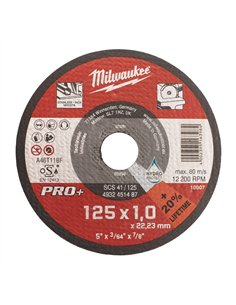 Discuri subtiri PRO+ pentru debitare metal - Milwaukee - SCS 41 / 125 x 1 x 22 mm - 1 buc - cod 4932451487