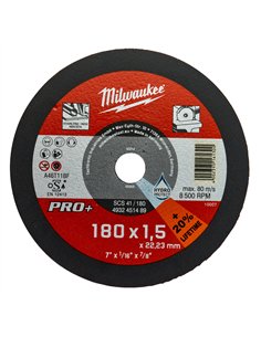 Discuri subtiri PRO+ pentru debitare metal - Milwaukee - SCS 41 / 180 x 1.5 x 22 mm - 1 buc - cod 4932451489
