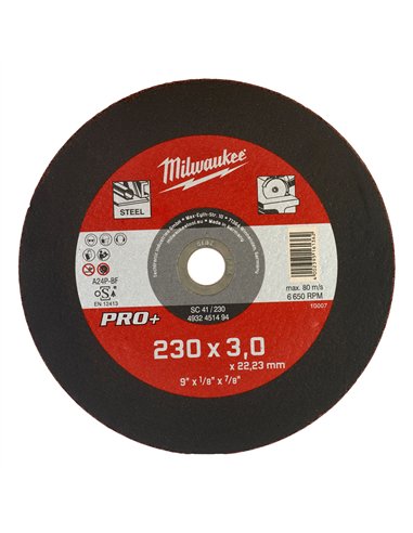 Discuri PRO+ pentru debitare metal - Milwaukee - SC 41 / 230 x 3 x 22 mm - 1 buc - cod 4932451494