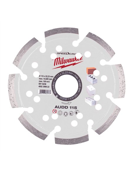 Disc diamantat Speedcross AUDD Milwaukee - 115 mm - 1 buc - cod 4932399823
