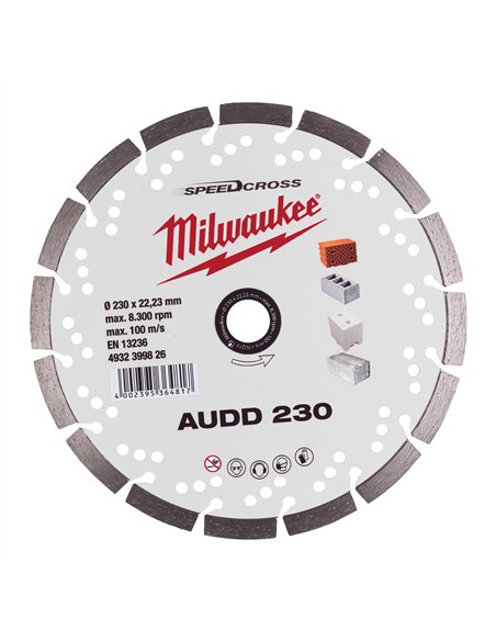 Disc diamantat Speedcross AUDD Milwaukee - 230 mm - 1 buc - cod 4932399826
