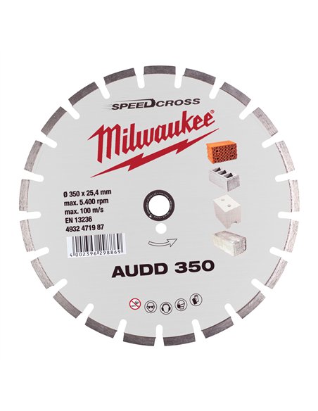 Disc diamantat Speedcross AUDD Milwaukee - 350 mm - 1 buc - cod 4932471987
