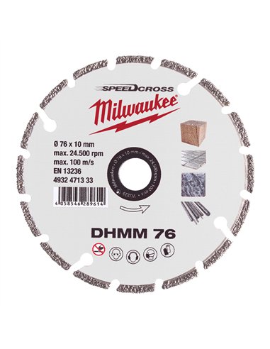 Disc diamantat DHMM - Milwaukee - Diamond Multi Material Blade 76 - 1 buc - cod 4932471333