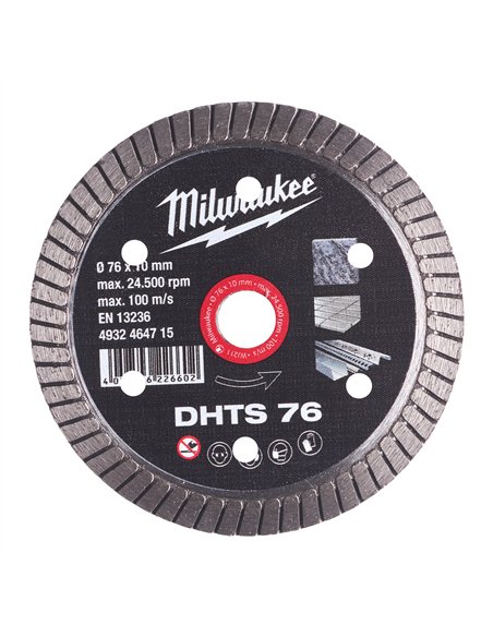 Discuri diamantate DHTS - Milwaukee - DHTS 76 mm - 1 buc - cod 4932464715