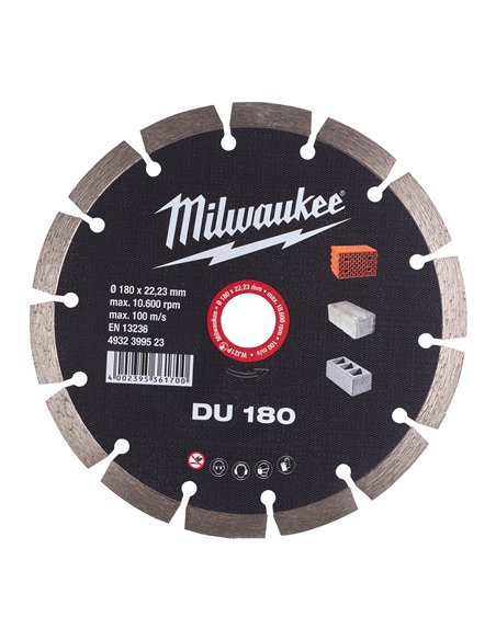 Discuri diamantate DU - Milwaukee - DU 180 mm - 1 buc - cod 4932399523