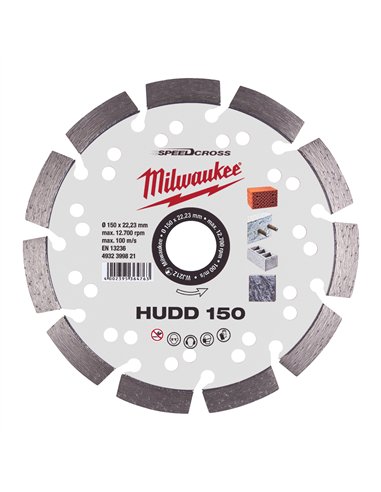 Disc diamantat Speedcross HUDD Milwaukee - 150 mm - 1 buc - cod 4932399821