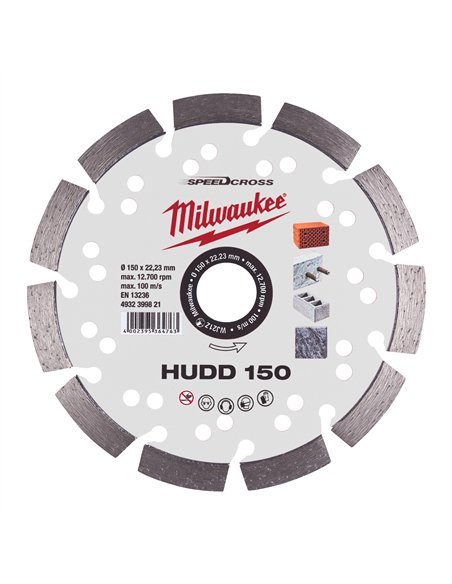Disc diamantat Speedcross HUDD Milwaukee - 150 mm - 1 buc - cod 4932399821