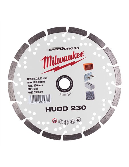 Disc diamantat Speedcross HUDD Milwaukee - 230 mm - 1 buc - cod 4932399822