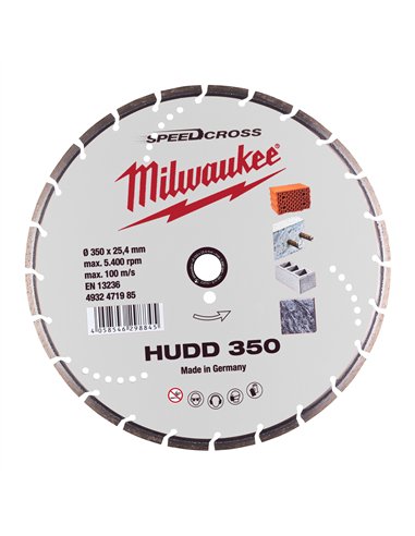 Disc diamantat Speedcross HUDD Milwaukee - 350 mm - 1 buc - cod 4932471985
