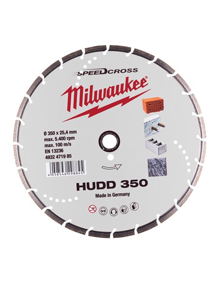 Disc diamantat Speedcross HUDD Milwaukee - 350 mm - 1 buc - cod 4932471985