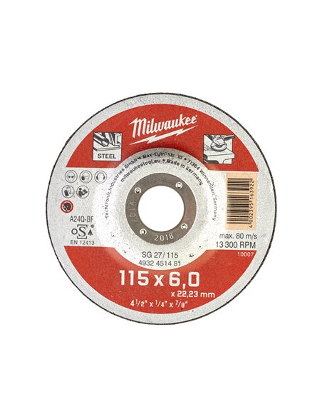 Discuri degrosare metal - seria contractanti - Milwaukee - SG 27 / 115 x 6 x 22 mm Contractor series - 1 buc - cod 4932451481