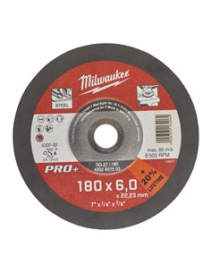Discuri PRO+ pentru polizat metal - Milwaukee - SG 27 / 180 x 6 x 22 mm - 1 buc - cod 4932451503