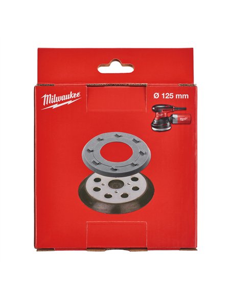 Placa de bază (pad de prindere) pentru șlefuitoare orbitale aleatorii Milwaukee, Ø125 mm, cu 8 găuri, cod 4932430091