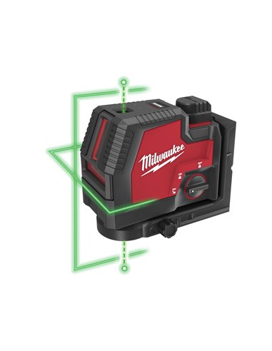 Nivela laser in cruce cu functie de plumb, fascicul verde, reincarcabila REDLITHIUM USB - Milwaukee - L4 CLLP-301C - cod 493347
