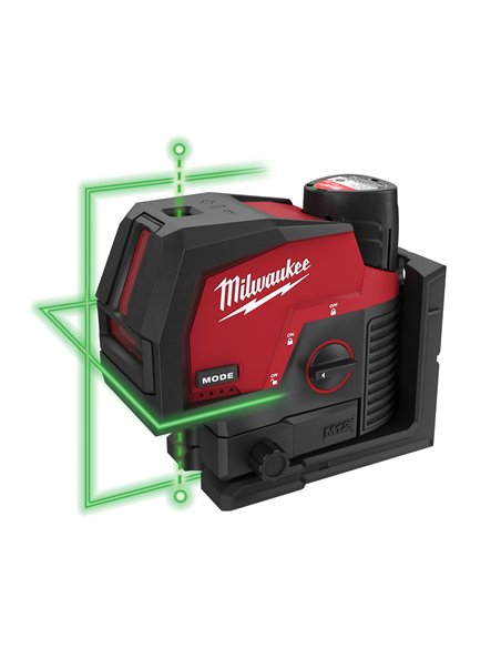 Nivela laser M12 cu linie transversala verde cu functie fir cu plumb - Milwaukee - M12 CLLP-0C - cod 4933478101