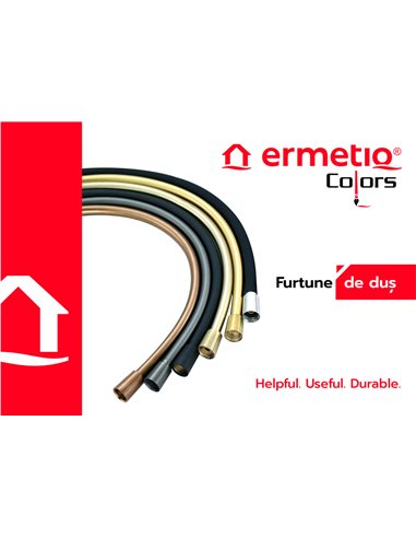 Furtun dus PEX  cu protectie silicon CLEAR WHITE 150CM - Ermetiq - ER-SW502/150