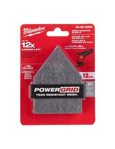 Foi slefuit tip plasa pentru M12 FDSS 67 x 92 mm - Milwaukee - Mesh 67 x 92 G120 - 1 2 buc + Pad Saver - cod 48805120