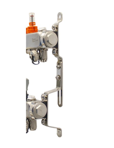 Set distribuitor INOX cu debitmetre, aerisitor manual si robineti de golire 1"- 12 cai - Everline - EVP-DSB3411/12