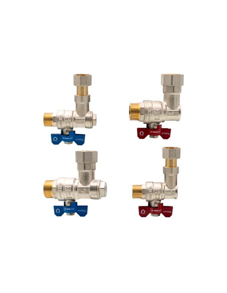 Set 4 robineti coltar cu olandez 2x3/4" - 2x1/2" MF - Ermetiq - ER-CHS/4