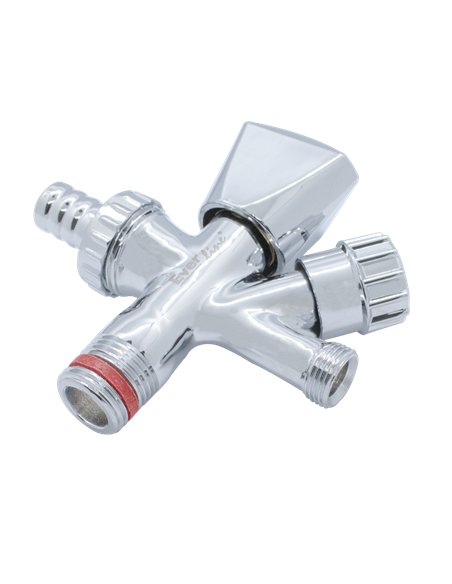 Robinet coltar combinat cu doua iesiri 1/2"x3/8"x3/4" - Everline - RB-CW12