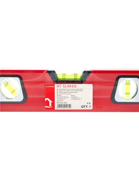 Nivela magnetica 3 bule si vedere convertibila 400mm - Ermetiq - HT-SL400D