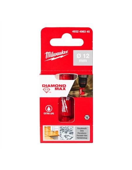 Burghiu Milwaukee Diamond Max 1/4 inch pentru gaurire umeda 12 mm cod 4932498345