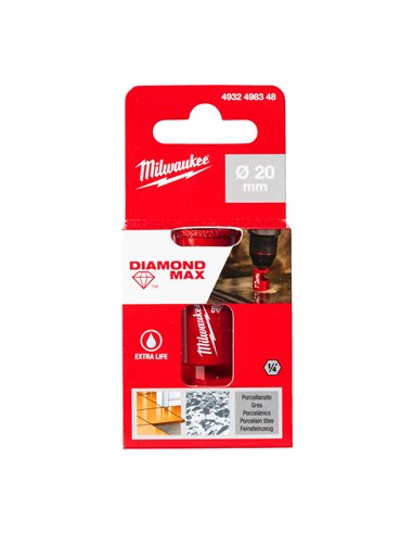 Burghiu Diamond Max 1/4 inch pentru gaurire umeda Milwaukee 20 mm cod 4932498348