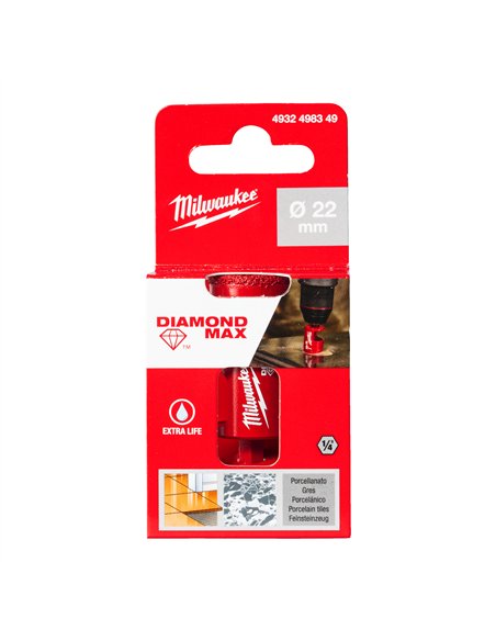 Burghiu Milwaukee Diamond Max 1/4 inch pentru gaurire umeda - cod 4932498349