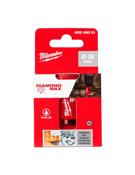 Burghiu Milwaukee Diamond Max 1/4 inch pentru gaurire umeda - cod 4932498353