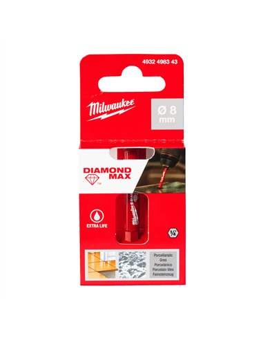 Burghiu diamantat Diamond Max 8 mm 1/4 inch Hex Milwaukee - cod 4932498343