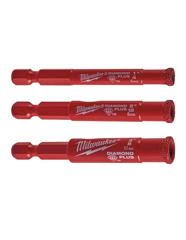 Set 3 burghie Diamond Max 1/4 inch pentru gaurire umeda Milwaukee cod 4932498368