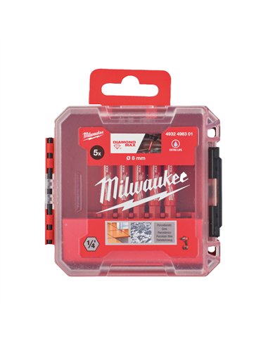 Set burghie Milwaukee Diamond Max 1/4 inch gaurire umeda 5 buc - cod 4932498301
