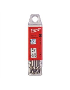 Set 10 burghie HSS Ground pentru metal doua varfuri Milwaukee 4.00 x 55 cod 4932352227 2