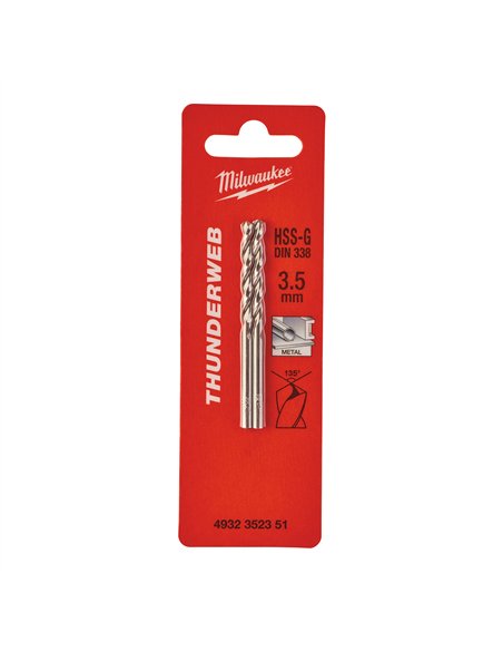 Set 2 burghie metal Milwaukee THUNDERWEB TW 3.5 x 70 HSS Ground DIN338 cod 4932352351