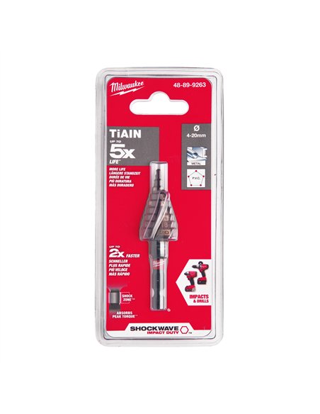 Burghiu in trepte Milwaukee Shockwave Impact Duty 4-20 mm cod 48899263 - 1 buc
