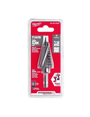 Burghiu in trepte Milwaukee Shockwave Impact Duty 4-30 mm cod 48899265 - 1 buc