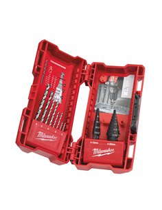 Step drill sets - Milwaukee - Step & drill bit combo set ( 10 buc) - cod 48899350